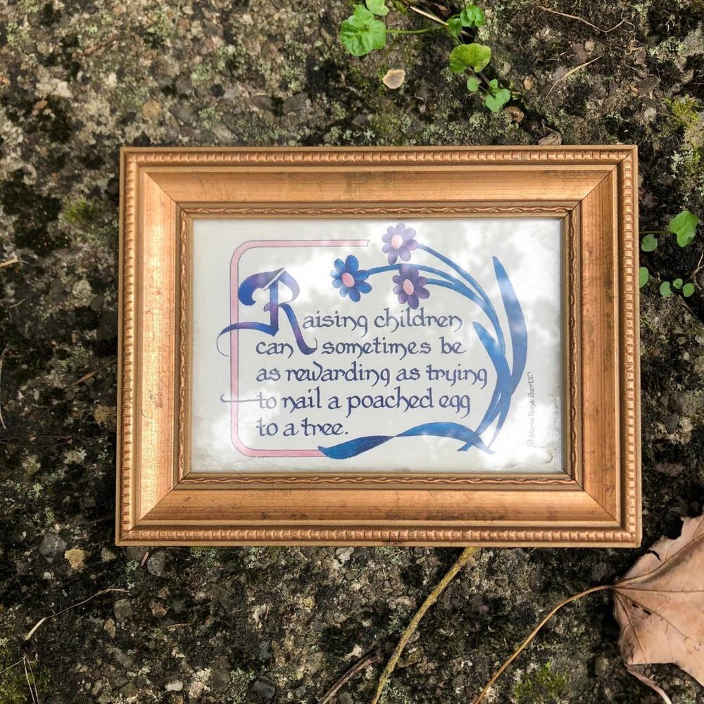 Vintage Framed Art Print: Humorous Parenting Quote